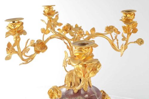 PAIR OF 19TH CENT MARBLE ORMOLU CANDELABRA FRENCH CIRCA 1880 - ADDITIONAL PHOTO 5