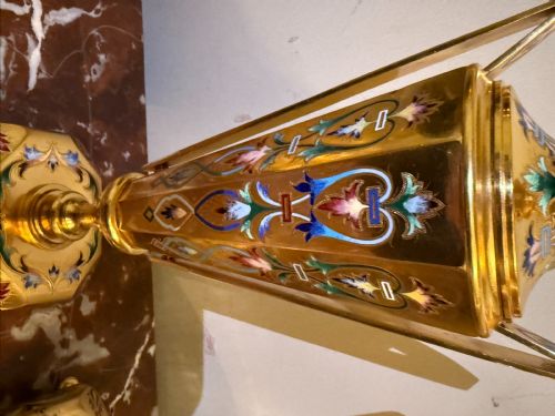 PAIR OF NAPOLEON III STYLE ENAMELLED BRONZE URNS CANDLE HOLDERS FRENCH C 1870 - ADDITIONAL PHOTO 8