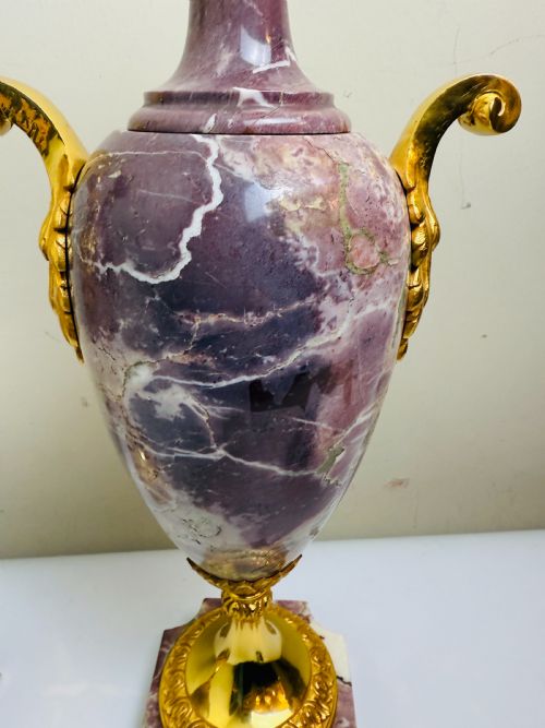 PAIR OF 19TH CENTURY MARBLE BRONZE URN CASSOLETTES FRENCH CIRCA 1880 - ADDITIONAL PHOTO 6