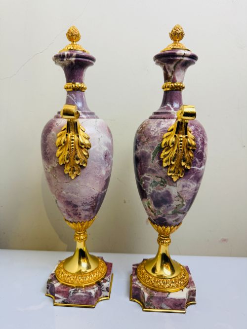 PAIR OF 19TH CENTURY MARBLE BRONZE URN CASSOLETTES FRENCH CIRCA 1880 - ADDITIONAL PHOTO 9