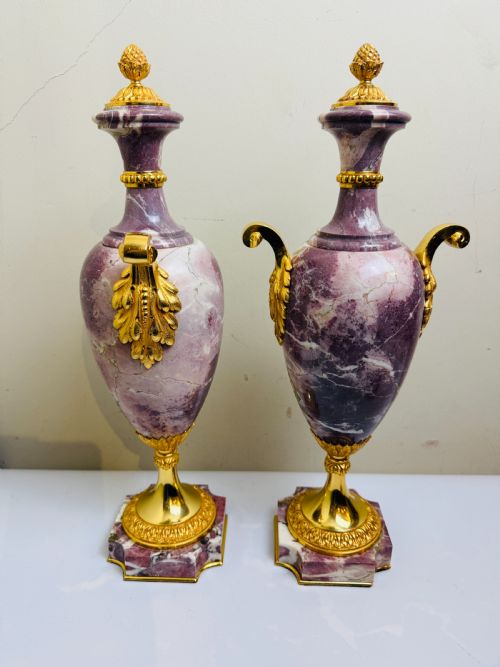 PAIR OF 19TH CENTURY MARBLE BRONZE URN CASSOLETTES FRENCH CIRCA 1880 - ADDITIONAL PHOTO 10