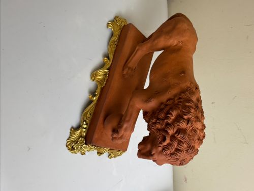 19TH CENTURY TERRACOTTA ORMOLU MEDICI LION FRENCH C 1890 - ADDITIONAL PHOTO 13