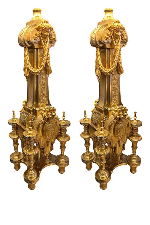 exceptional pair of antique gilt bronze table lamps french circa 1880 - CATEGORY: ANTIQUE LIGHTING - DATED 1880