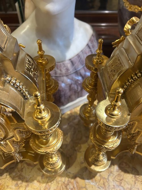 EXCEPTIONAL PAIR OF ANTIQUE GILT BRONZE TABLE LAMPS FRENCH CIRCA 1880 - ADDITIONAL PHOTO 10