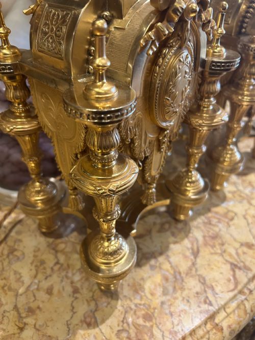 EXCEPTIONAL PAIR OF ANTIQUE GILT BRONZE TABLE LAMPS FRENCH CIRCA 1880 - ADDITIONAL PHOTO 15