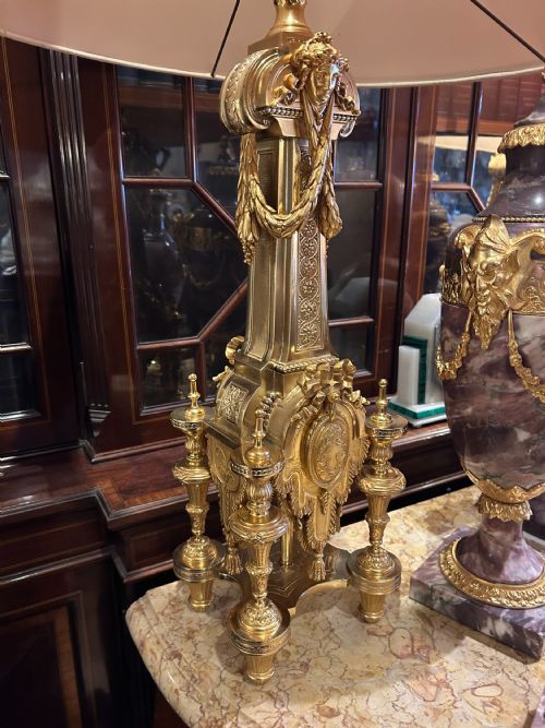 EXCEPTIONAL PAIR OF ANTIQUE GILT BRONZE TABLE LAMPS FRENCH CIRCA 1880 - ADDITIONAL PHOTO 17