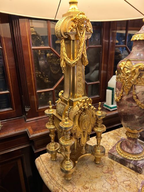 EXCEPTIONAL PAIR OF ANTIQUE GILT BRONZE TABLE LAMPS FRENCH CIRCA 1880 - ADDITIONAL PHOTO 18