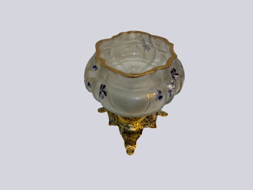 LATE 19TH CENTURY FRENCH SEVRES STYLE ENAMELLED CRYSTAL CENTREPIECE - ADDITIONAL PHOTO 9