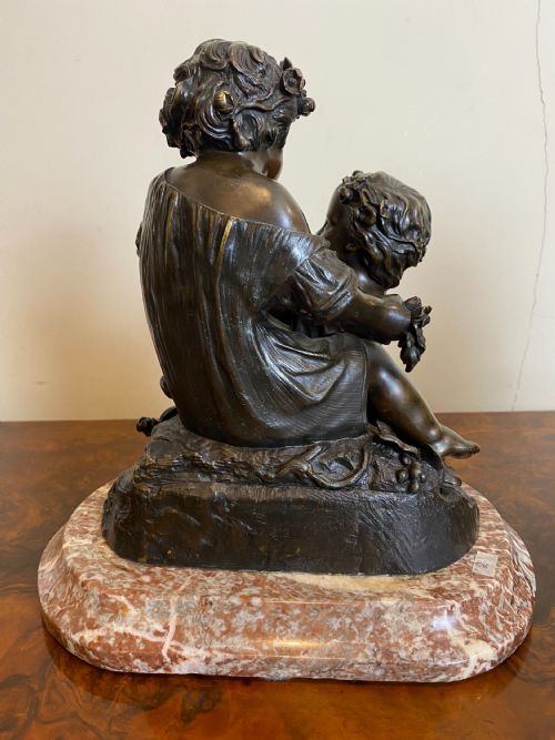 LATE 19TH CENT PAIR OF BRONZE PUTTI GROUPS ON MARBLE BASES AFTER CLODION FRENCH C 1890 - ADDITIONAL PHOTO 4