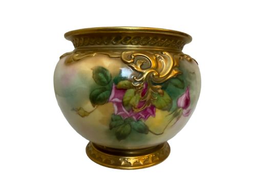 EARLY 20TH C ROYAL WORCESTER ROSE FLORAL VASE