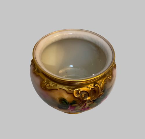EARLY 20TH C ROYAL WORCESTER ROSE FLORAL VASE - ADDITIONAL PHOTO 1