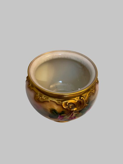EARLY 20TH C ROYAL WORCESTER ROSE FLORAL VASE - ADDITIONAL PHOTO 6