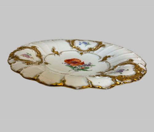 EARLY 20TH C MEISSEN FLORAL DISH - ADDITIONAL PHOTO 1