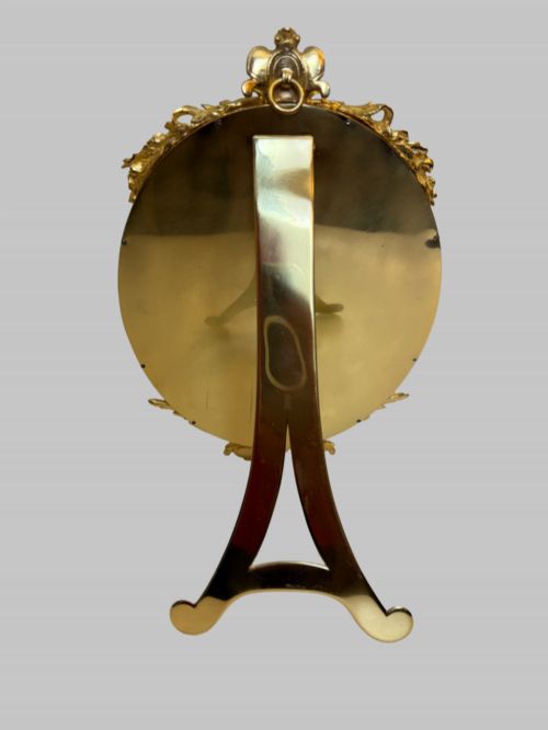 LATE 19TH C FRENCH CHAMPLEVE AND GILT BRONZE LARGE TABLE MIRROR - ADDITIONAL PHOTO 4