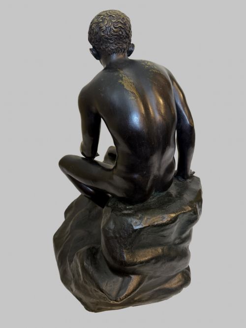 19TH C GRAND TOUR MALE NUDE RESTING ON A ROCK - ADDITIONAL PHOTO 2