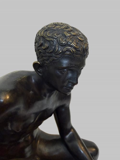 19TH C GRAND TOUR MALE NUDE RESTING ON A ROCK - ADDITIONAL PHOTO 4