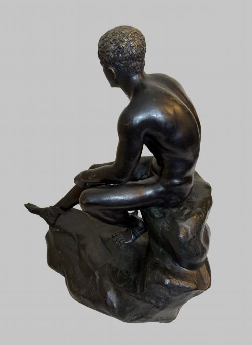 19TH C GRAND TOUR MALE NUDE RESTING ON A ROCK - ADDITIONAL PHOTO 7