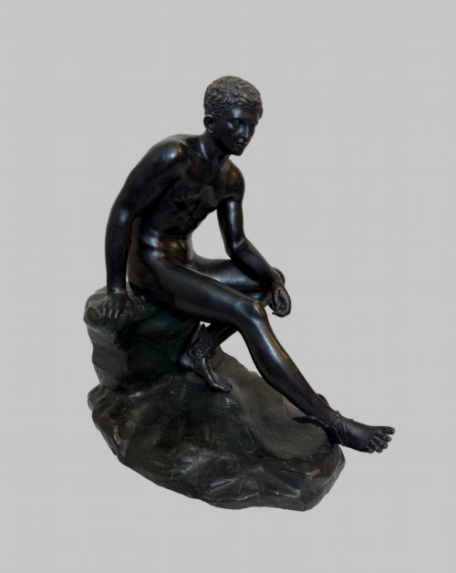 19TH C GRAND TOUR MALE NUDE RESTING ON A ROCK - ADDITIONAL PHOTO 8