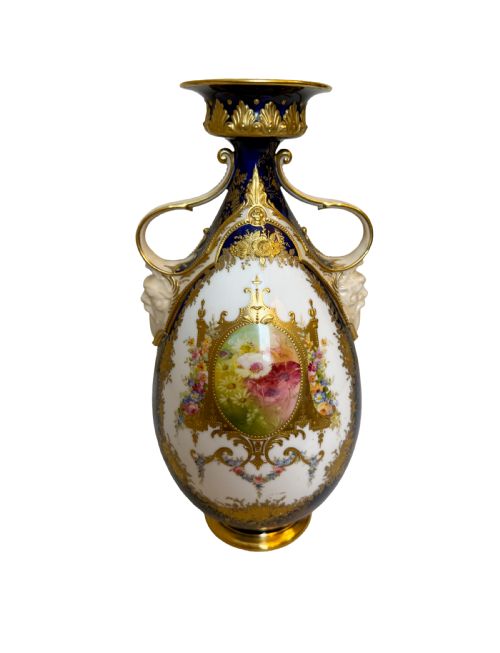 SUPERB ANTIQUE ROYAL DOULTON HAND PAINTED VASE