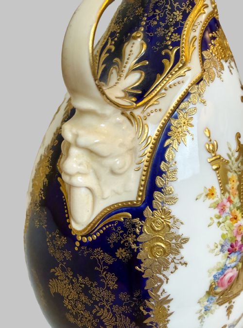 SUPERB ANTIQUE ROYAL DOULTON HAND PAINTED VASE - ADDITIONAL PHOTO 3