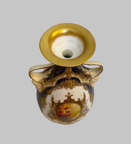 SUPERB ANTIQUE ROYAL DOULTON HAND PAINTED VASE - ADDITIONAL PHOTO 4