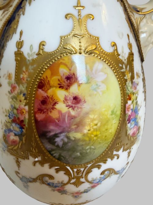 SUPERB ANTIQUE ROYAL DOULTON HAND PAINTED VASE - ADDITIONAL PHOTO 5