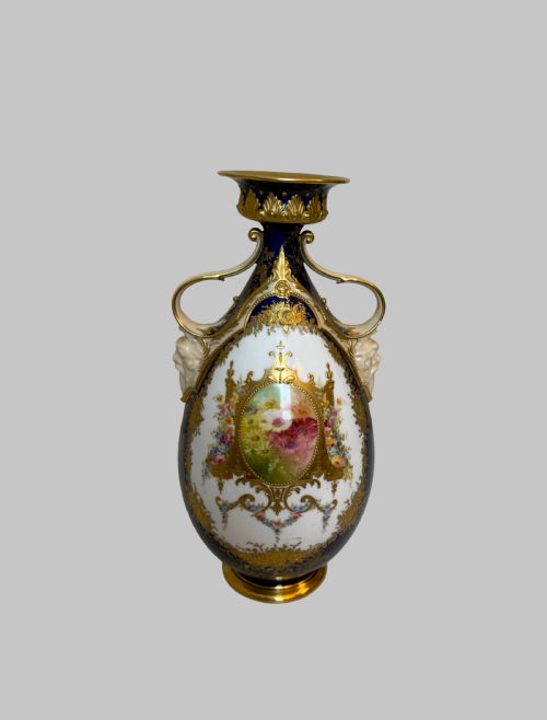 SUPERB ANTIQUE ROYAL DOULTON HAND PAINTED VASE - ADDITIONAL PHOTO 9
