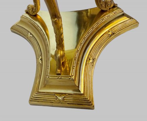 ANTIQUE FRENCH GILT BRONZE CENTREPIECE WITH GLASS INSERT - ADDITIONAL PHOTO 2