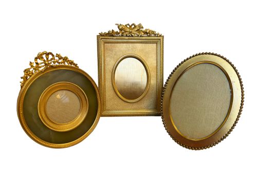 TRIO OF ANTIQUE FRENCH GILT BRONZE PICTURE FRAMES