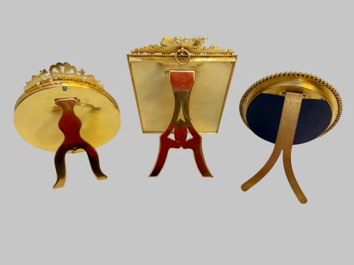 TRIO OF ANTIQUE FRENCH GILT BRONZE PICTURE FRAMES - ADDITIONAL PHOTO 1