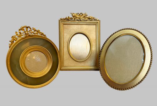 TRIO OF ANTIQUE FRENCH GILT BRONZE PICTURE FRAMES - ADDITIONAL PHOTO 7