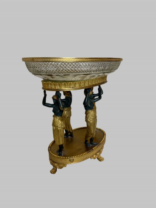 EARLY 19TH C GRAND TOUR CRYSTAL CENTREPIECE WITH BRONZE AND GILT BRONZE DETAILING - ADDITIONAL PHOTO 1
