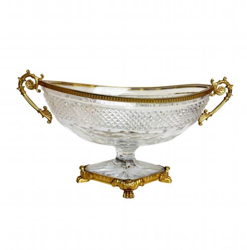 19TH CENT CRYSTAL ORMOLU CENTREPIECE ON STAND FRENCH C 1890