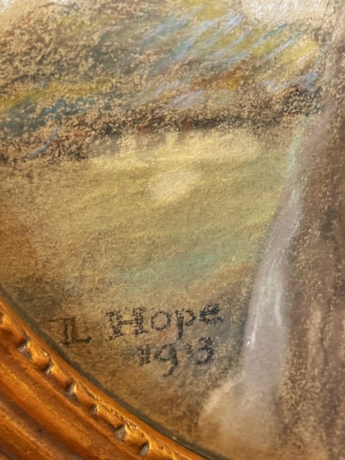 EARLY 20TH C PASTEL PORTRAIT BY ARTIST LAURA E HOPE - ADDITIONAL PHOTO 4