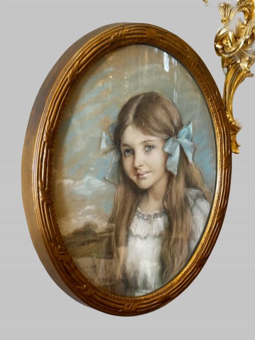 EARLY 20TH C PASTEL PORTRAIT BY ARTIST LAURA E HOPE - ADDITIONAL PHOTO 6