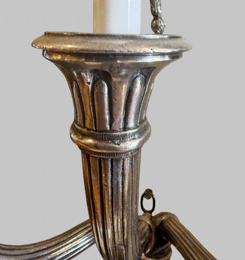ANTIQUE PAIR OF SILVERED BRONZE WALL SCONCES - ADDITIONAL PHOTO 2