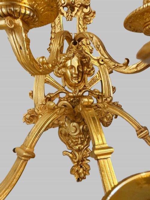 LATE 19TH CENTURY GILT BRONZE WALL SCONCE CANDELABRAS - ADDITIONAL PHOTO 6