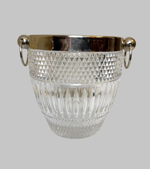 ANTIQUE CUT CRYSTAL AND SILVERPLATE ICE BUCKET - ADDITIONAL PHOTO 5