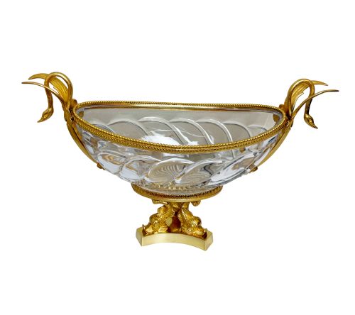 Superb 19th Century Empire Style Crystal and Gilt Bronze Centrepiece