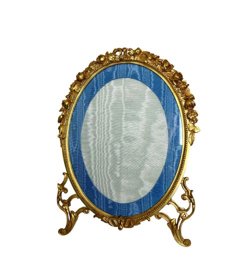 Antique Gilt Bronze Oval Picture Frame