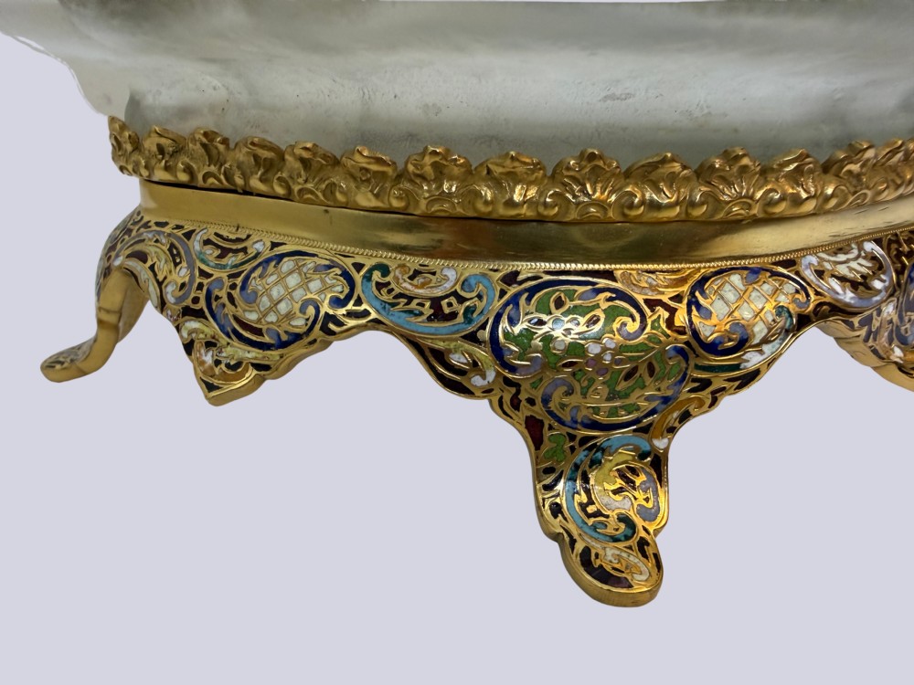 Late 19th Century French Sevres Style Enamelled Crystal Centrepiece View IV