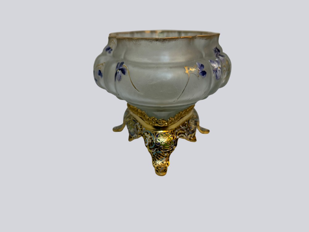 Late 19th Century French Sevres Style Enamelled Crystal Centrepiece View VI