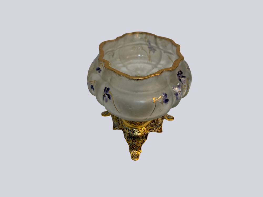 Late 19th Century French Sevres Style Enamelled Crystal Centrepiece View VIII