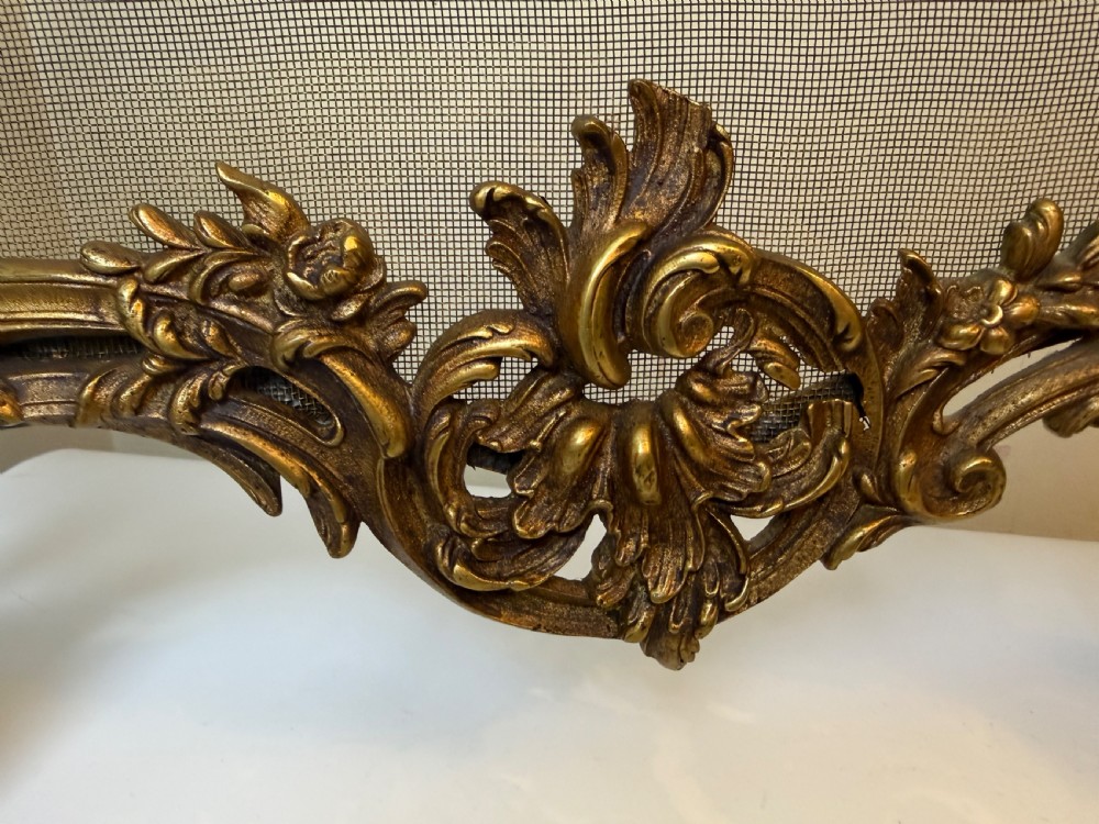 19th C French Bronze Fire Screen with Cherub Detailing View VII