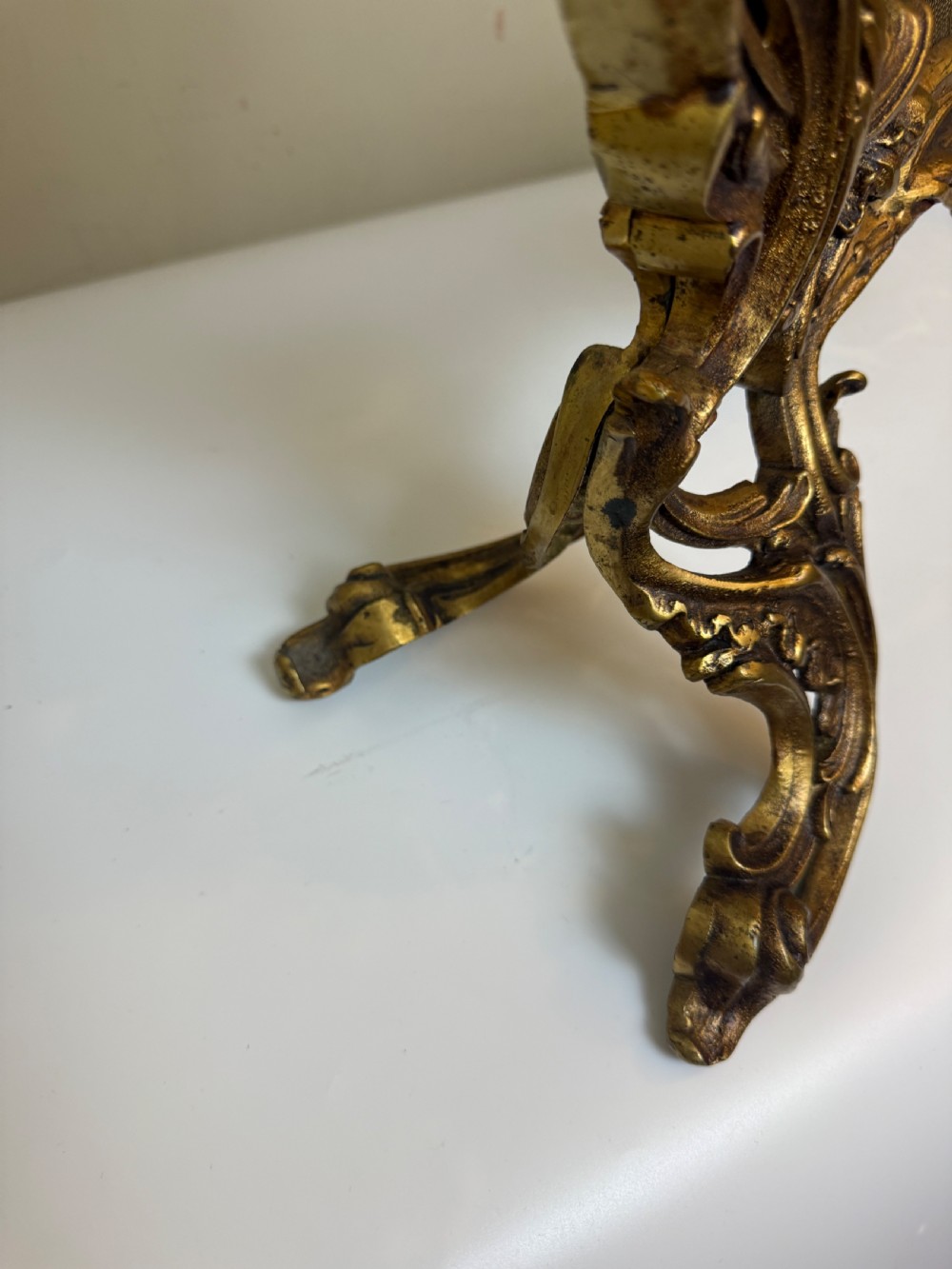 19th C French Bronze Fire Screen with Cherub Detailing View VIII