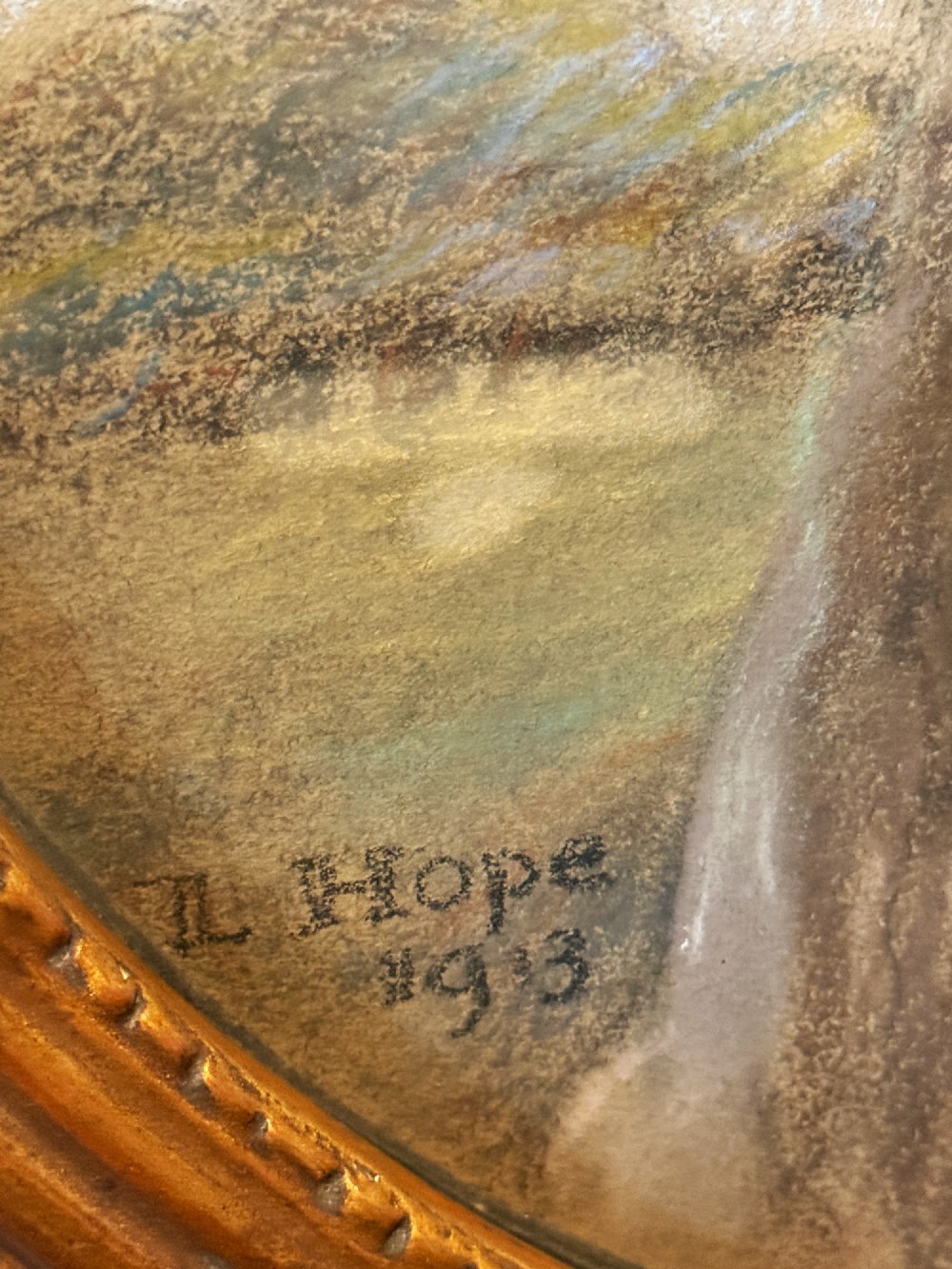 Early 20th C. Pastel Portrait by Artist Laura E. Hope View V