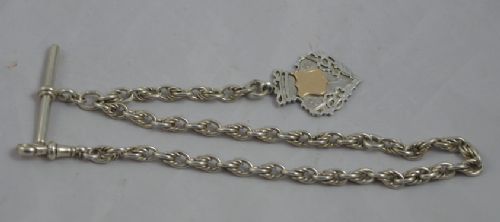 Silver Fancy Link Pocket Watch Chain