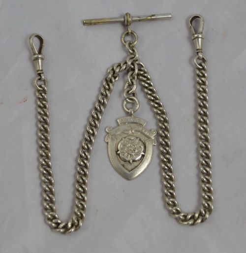 Silver Double Albert Watch Chain