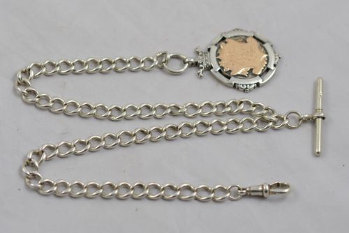 Silver Double Albert Watch Chain