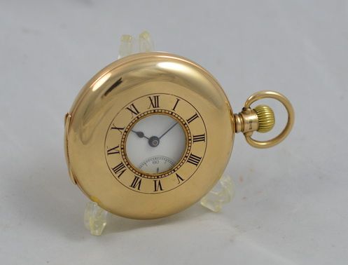 1922 9k Gold Waltham Half Hunter Pocket Watch